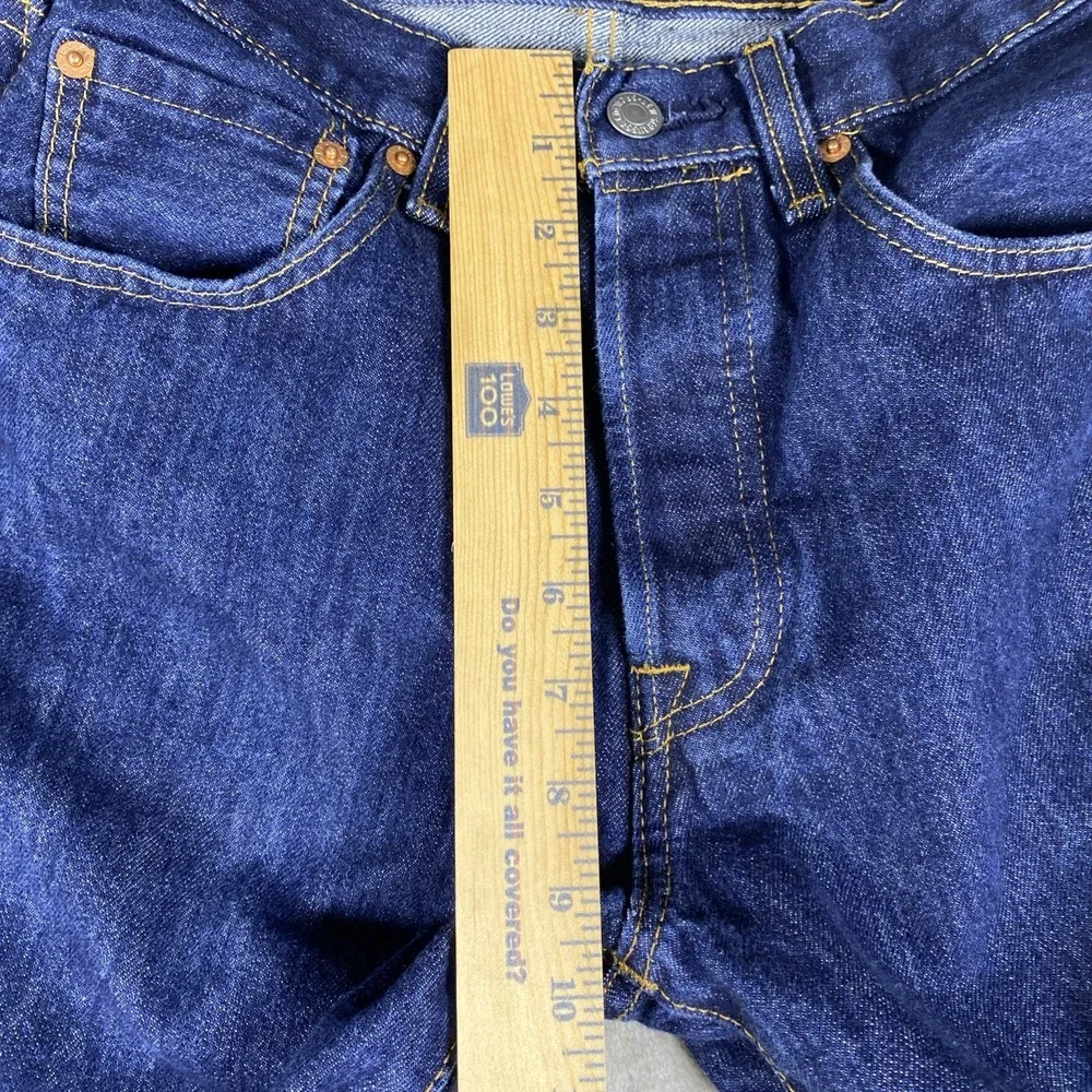 Levis 501 Men's Jeans W29x L30 Dark Indigo Blue Button Fly Straight Leg Denim
